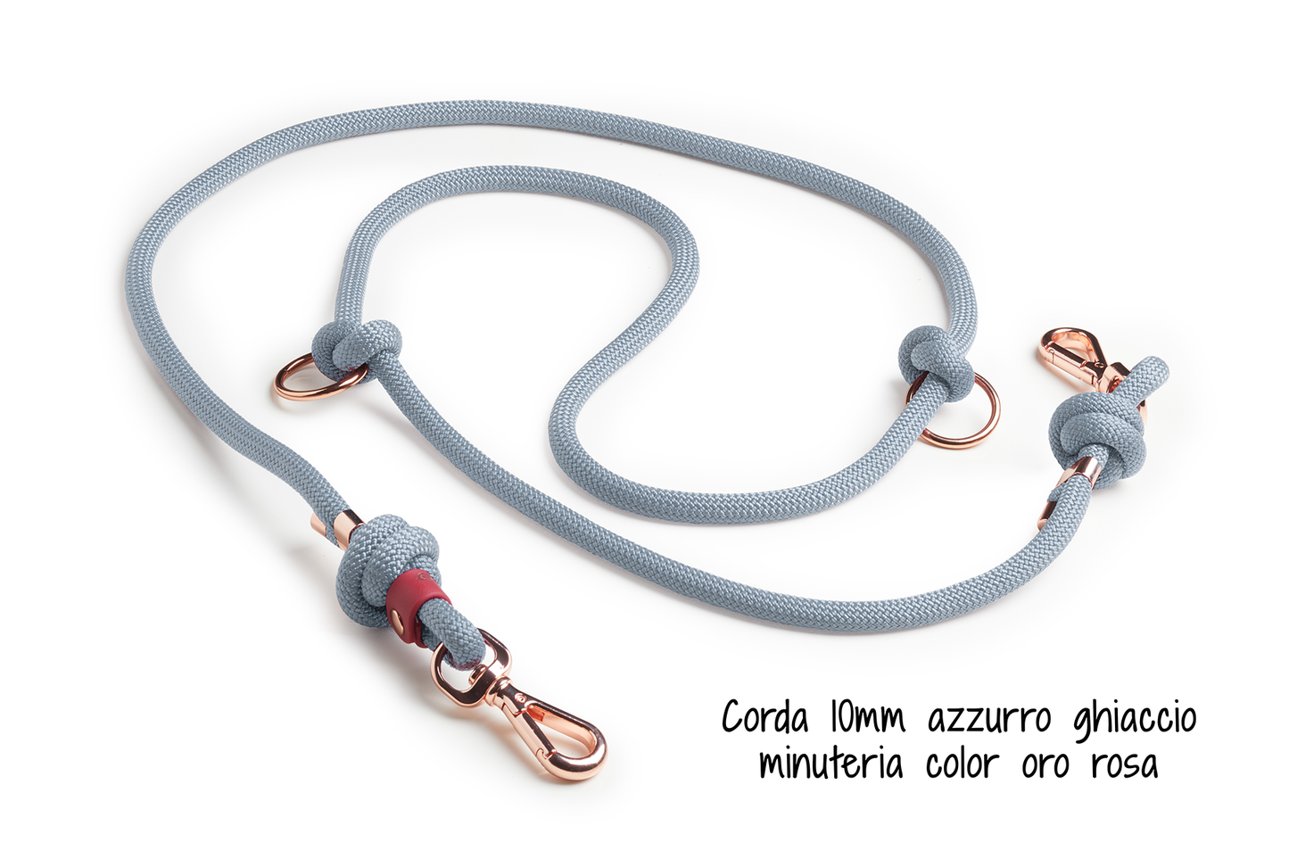 Guinzaglio regolabile per cani in Corda con Doppio Moschettone linea Twist - Frido