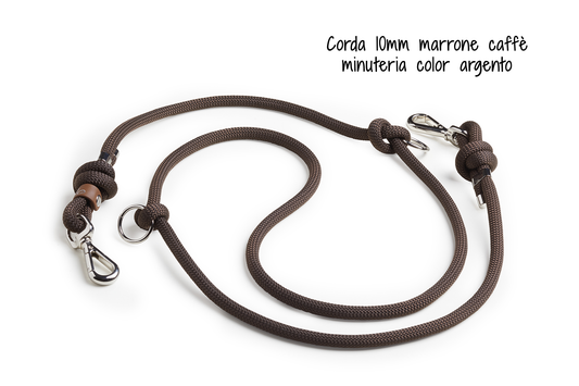 Guinzaglio regolabile per cani in Corda con Doppio Moschettone linea Twist - Frido