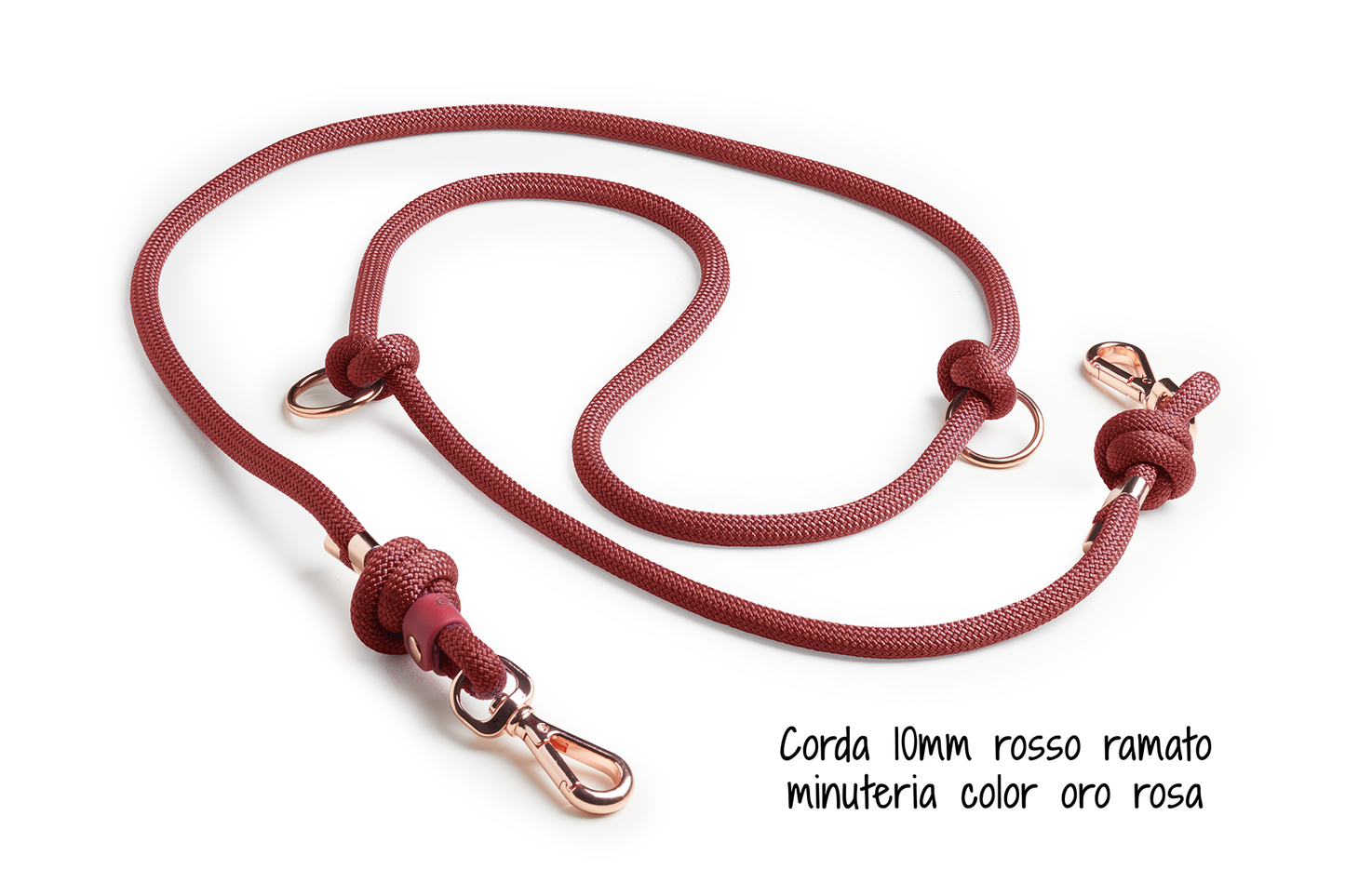 Guinzaglio regolabile per cani in Corda con Doppio Moschettone linea Twist - Frido