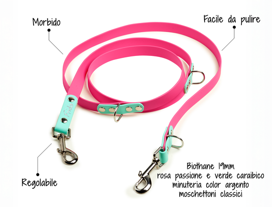 Guinzaglio per Cani regolabile in Biothane® Linea Duo - personalizzabile - Frido