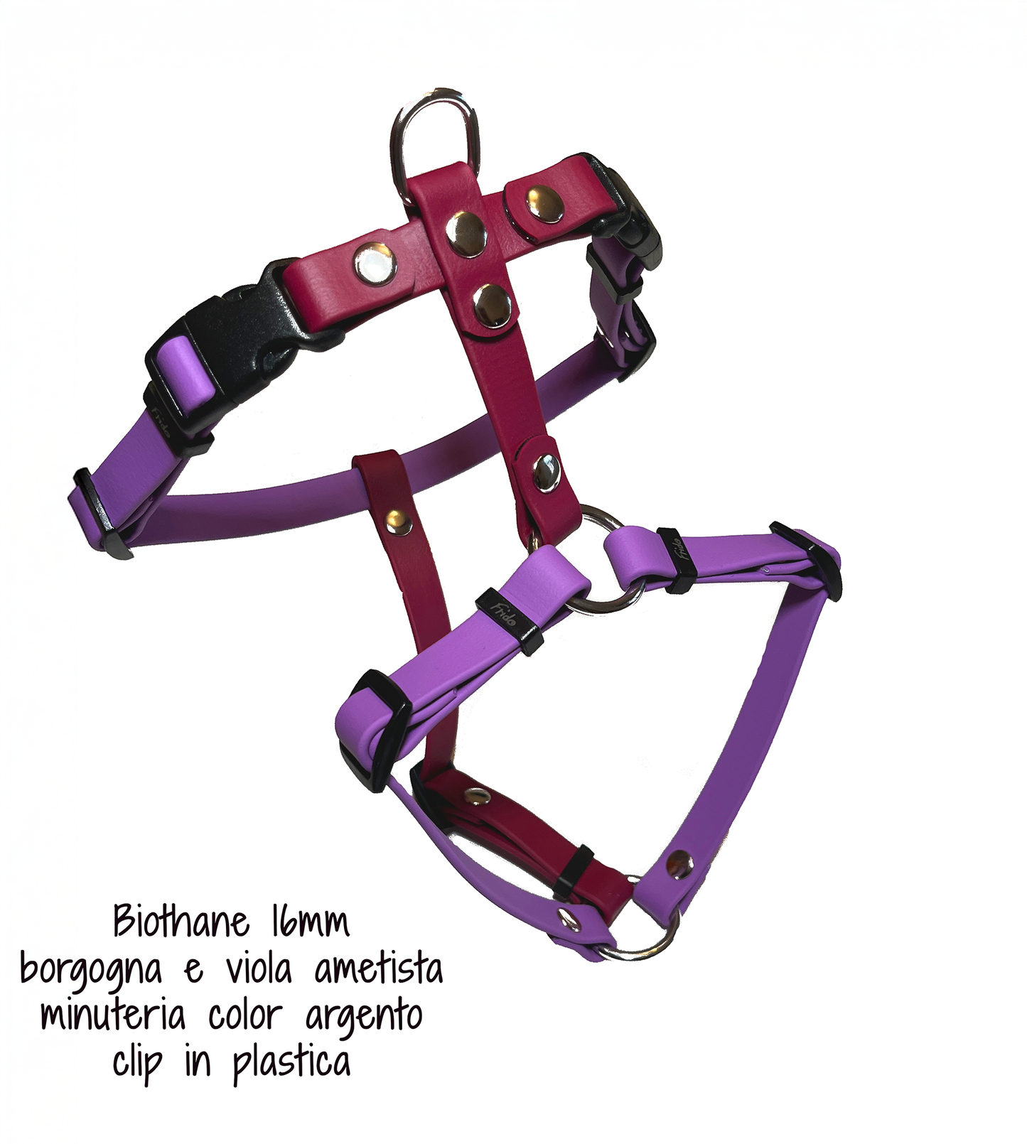 Pettorina per cani ad H regolabile in Biothane® - personalizzabile