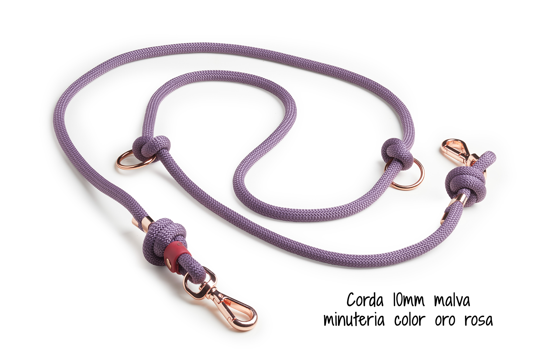 Guinzaglio regolabile per cani in Corda con Doppio Moschettone linea Twist - Frido