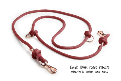 Guinzaglio regolabile per cani in Corda con Doppio Moschettone linea Twist - Frido