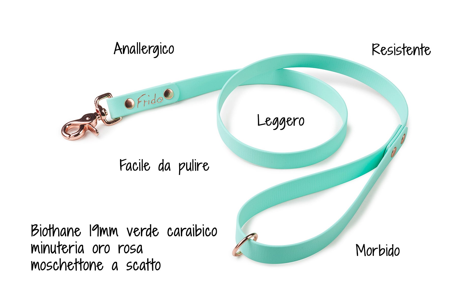 Guinzaglio per cani in Biothane® - personalizzabile - Frido