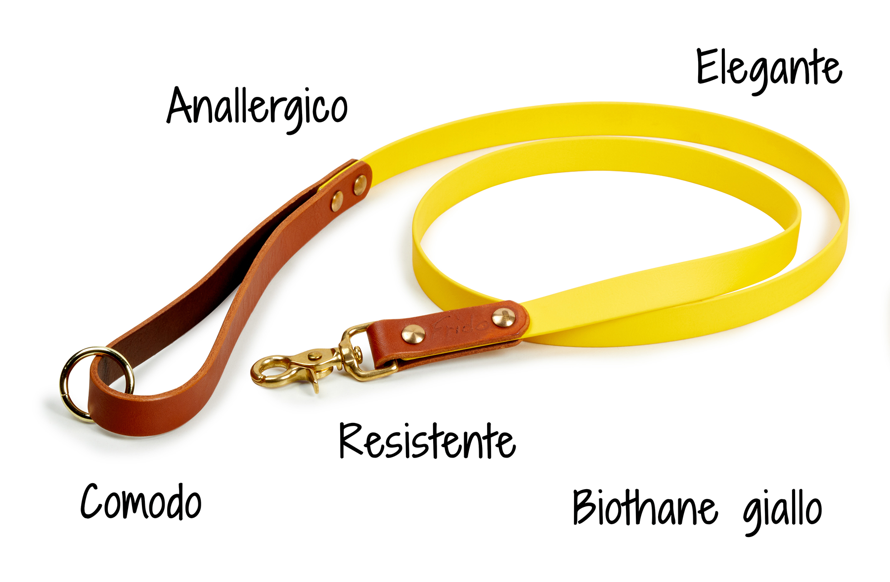 Guinzaglio per cani in Cuoio e Biothane® linea Combo - personalizzabile - Frido
