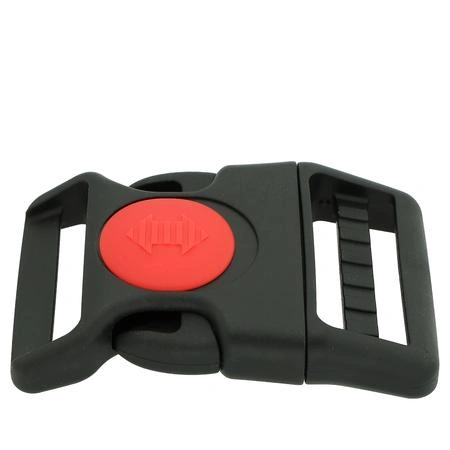 Clip in acetale con pulsante di sicurezza